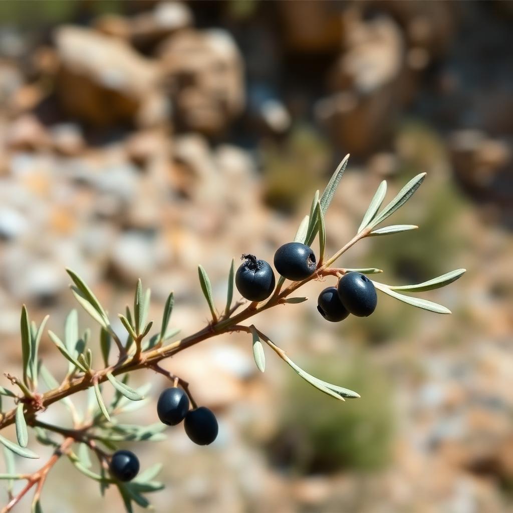 Acebuche olives on the branch