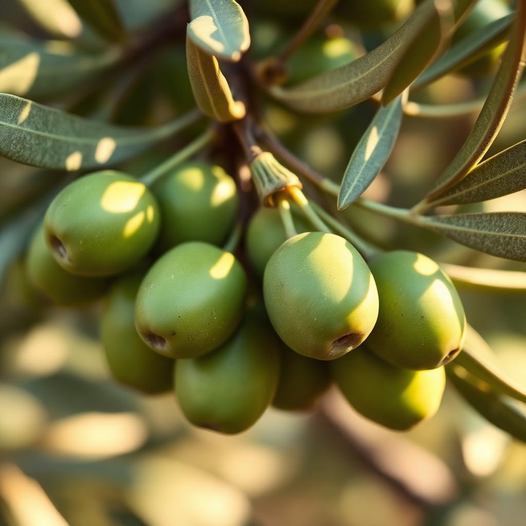 Hojiblanca olives on the branch