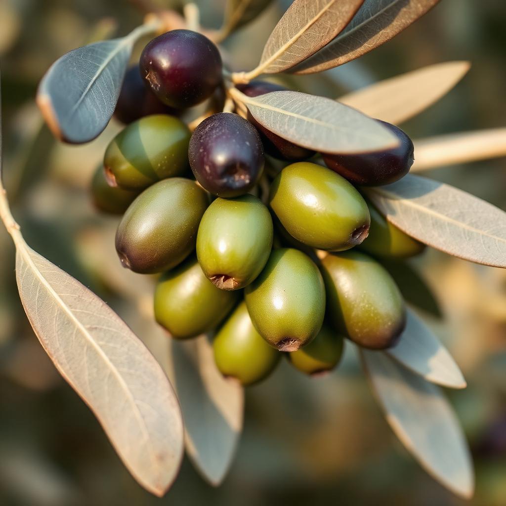 Picual olives on the branch